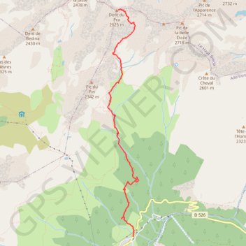 Itinéraire Dent du Pra, distance, dénivelé, altitude, carte, profil, trace GPS