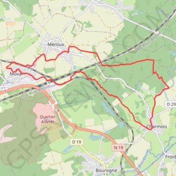 Itinéraire Autour de Moval, distance, dénivelé, altitude, carte, profil, trace GPS