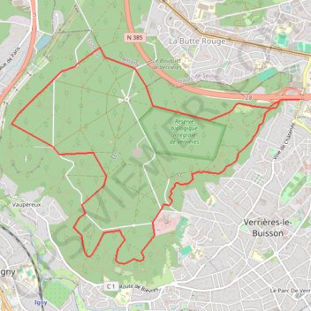 Itinéraire Tour du Bois de Verrières, distance, dénivelé, altitude, carte, profil, trace GPS