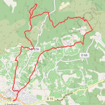 Itinéraire 13_Lambesc Circuit 3, distance, dénivelé, altitude, carte, profil, trace GPS
