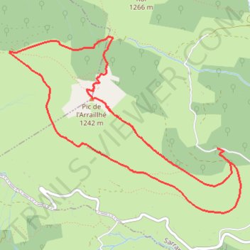 Itinéraire Pyrenees-Atlantiques-Aspe-1242m-Saraille, distance, dénivelé, altitude, carte, profil, trace GPS