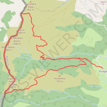 Itinéraire Randonnée pic d'Iparla, distance, dénivelé, altitude, carte, profil, trace GPS