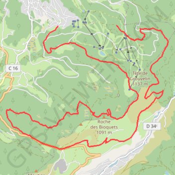 Itinéraire Tour du Grouvelin, distance, dénivelé, altitude, carte, profil, trace GPS