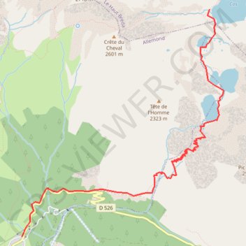 Itinéraire Sept Laux par le Rivier d'Allemont, distance, dénivelé, altitude, carte, profil, trace GPS
