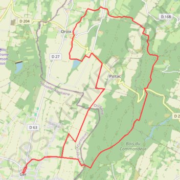 Itinéraire Le plateau de Ger en Béarn, distance, dénivelé, altitude, carte, profil, trace GPS