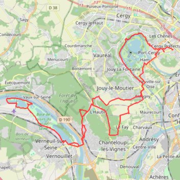 Itinéraire Val De Seine, distance, dénivelé, altitude, carte, profil, trace GPS
