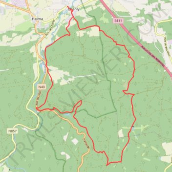 Itinéraire Aux pieds de l'Ardenne, distance, dénivelé, altitude, carte, profil, trace GPS