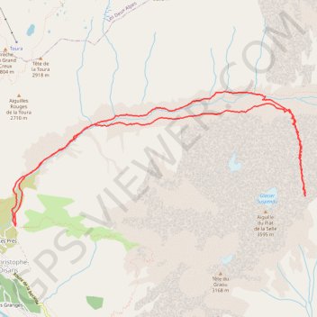 Itinéraire Col de Burlan Couloir Nord (Ecrins), distance, dénivelé, altitude, carte, profil, trace GPS