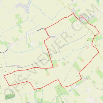 Itinéraire Circuit du Nieuwland - Drincham, distance, dénivelé, altitude, carte, profil, trace GPS