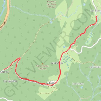 Itinéraire Montagne de Loëx, des Paquets aux Bonnaz, distance, dénivelé, altitude, carte, profil, trace GPS
