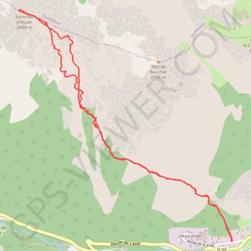Itinéraire Sommet d'Assan, distance, dénivelé, altitude, carte, profil, trace GPS