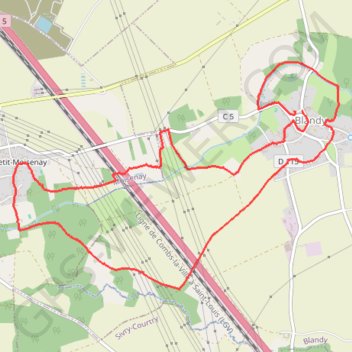 Itinéraire Blandy les Tours, distance, dénivelé, altitude, carte, profil, trace GPS