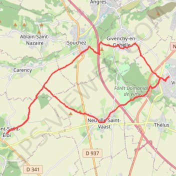 Itinéraire 62-120, distance, dénivelé, altitude, carte, profil, trace GPS