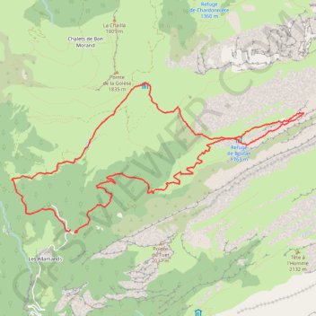 Itinéraire Refuges de Bostan et de la Golèse, distance, dénivelé, altitude, carte, profil, trace GPS