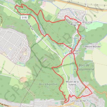 Itinéraire La Mérantaise depuis Villiers-le-Bâcle (91 - Essonne), distance, dénivelé, altitude, carte, profil, trace GPS