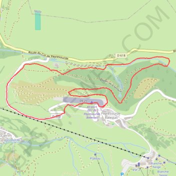 Itinéraire Peyresourdes / Balestas, distance, dénivelé, altitude, carte, profil, trace GPS
