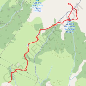 Itinéraire Cabane Sedars et d'Aline, distance, dénivelé, altitude, carte, profil, trace GPS
