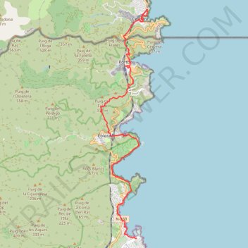 Itinéraire Cerbere LLanca étape 3, distance, dénivelé, altitude, carte, profil, trace GPS