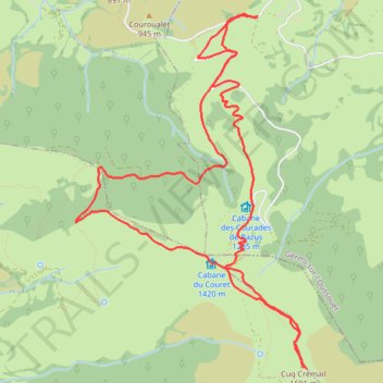 Itinéraire Le Cuq Crémail en circuit depuis Germs/Oussouet, distance, dénivelé, altitude, carte, profil, trace GPS