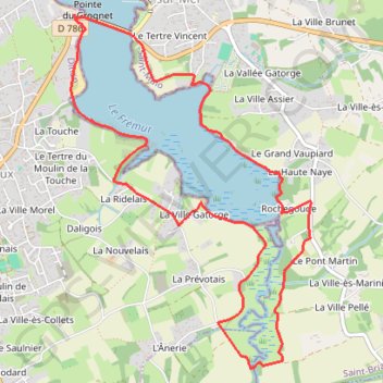 Itinéraire Estuaire du Frémur, distance, dénivelé, altitude, carte, profil, trace GPS