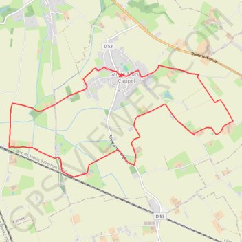 Itinéraire 59 Sainte Marie Cappel Les sources de la Peene, distance, dénivelé, altitude, carte, profil, trace GPS