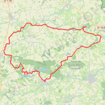 Itinéraire Riaillé -Moisdon la rivière-la Motte Glain-Riaillé (journée), distance, dénivelé, altitude, carte, profil, trace GPS