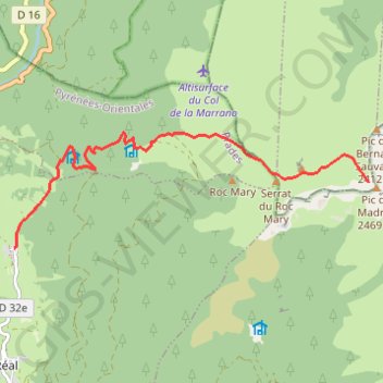 Itinéraire Le Madres, distance, dénivelé, altitude, carte, profil, trace GPS