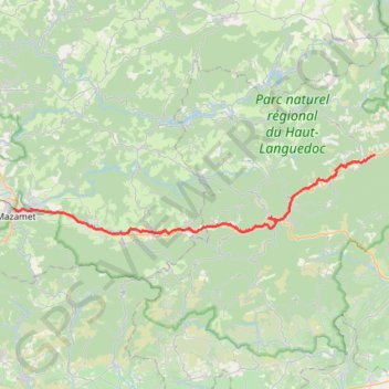 Itinéraire Mazamet à Olargues, distance, dénivelé, altitude, carte, profil, trace GPS