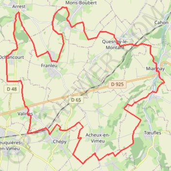 Itinéraire La Quercitaine - Quesnoy-Le-Montant, distance, dénivelé, altitude, carte, profil, trace GPS