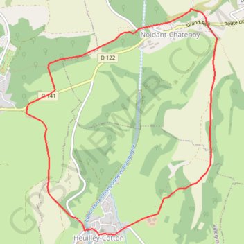 Itinéraire Noidant Chatenoy, distance, dénivelé, altitude, carte, profil, trace GPS