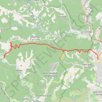 Itinéraire Stevenson 11 - Saint Jean du Gard à Alès, distance, dénivelé, altitude, carte, profil, trace GPS