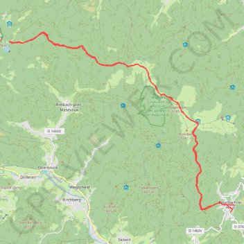 Itinéraire Bourbach-Le-Haut lac des Perches et retour, distance, dénivelé, altitude, carte, profil, trace GPS