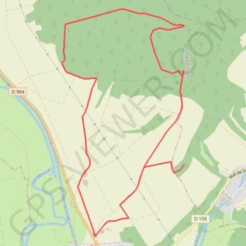 Itinéraire Les Bois Secs - Dieue-sur-Meuse, distance, dénivelé, altitude, carte, profil, trace GPS