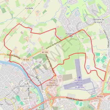 Itinéraire Aux confins de l'Aérodrome - Bondues, distance, dénivelé, altitude, carte, profil, trace GPS