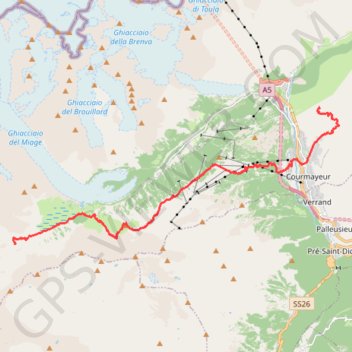 Itinéraire 3ème étape du Tour du Mont Blanc, distance, dénivelé, altitude, carte, profil, trace GPS