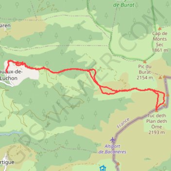 Itinéraire Pic de Bacanère, distance, dénivelé, altitude, carte, profil, trace GPS