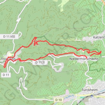 Itinéraire Niedermorschwihr - Trois-Épis, distance, dénivelé, altitude, carte, profil, trace GPS