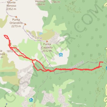 Itinéraire Les Pozzi par le col de Verde, distance, dénivelé, altitude, carte, profil, trace GPS