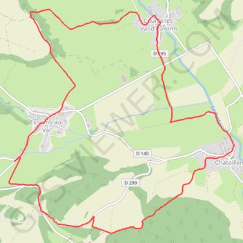 Itinéraire Val d'esnoms, distance, dénivelé, altitude, carte, profil, trace GPS