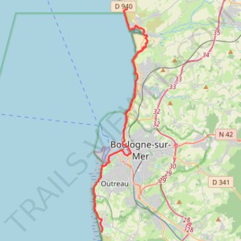 Itinéraire 3 Audresselles Equihen-Plage, distance, dénivelé, altitude, carte, profil, trace GPS