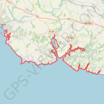 Itinéraire GR34 De Concarneau à Clohars-Carnoët (Finistère), distance, dénivelé, altitude, carte, profil, trace GPS