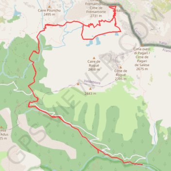 Itinéraire Cime de Fremamorte, distance, dénivelé, altitude, carte, profil, trace GPS