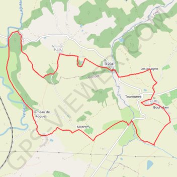Itinéraire Cuq / Fals, un circuit de randonnée en Gascogne - Pays de l'Agenais, distance, dénivelé, altitude, carte, profil, trace GPS