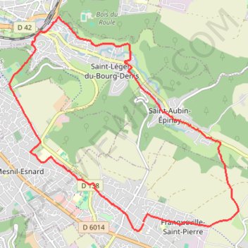 Itinéraire Saint Aubin Epinay, distance, dénivelé, altitude, carte, profil, trace GPS