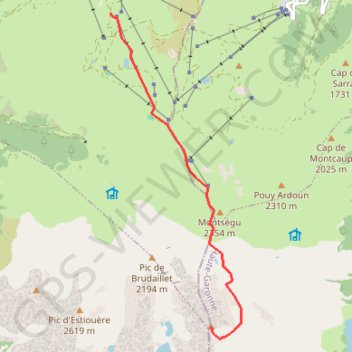 Itinéraire Pic de Nord Nère depuis Peyresourde, distance, dénivelé, altitude, carte, profil, trace GPS