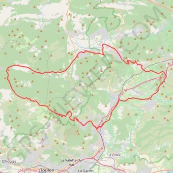 Itinéraire Siou-Blanc - Solliès-Toucas, distance, dénivelé, altitude, carte, profil, trace GPS