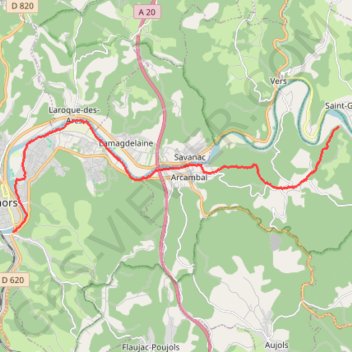 Itinéraire Pasturat - Cahors - Chemin de Saint-Jacques-de-Compostelle, distance, dénivelé, altitude, carte, profil, trace GPS
