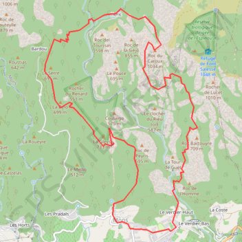 Itinéraire Le Caroux, distance, dénivelé, altitude, carte, profil, trace GPS