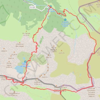 Itinéraire Pic de Sauvegarde, distance, dénivelé, altitude, carte, profil, trace GPS