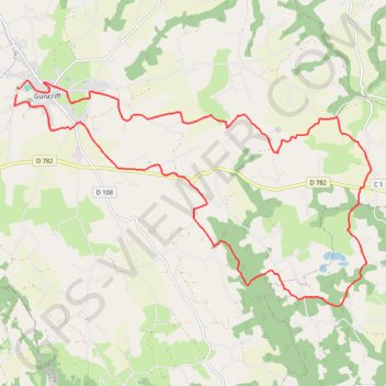 Itinéraire Rando Guiscriff, distance, dénivelé, altitude, carte, profil, trace GPS
